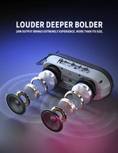 Load image into Gallery viewer, INSMY Portable Bluetooth Speakers, 20W Wireless Speaker Loud Stereo Sound Rich Bass, IPX7 Waterproof Floating, True Wireless Stereo Mode, 24 Hours Playtime, Bluetooth 5.0, Built-in Mic for Outdoors Camping (All Black)