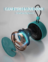 Load image into Gallery viewer, INSMY Portable IPX7 Waterproof Bluetooth Speaker, Wireless Outdoor Speaker Shower Speaker, with HD Sound, Support TF Card, Suction Cup, 12H Playtime, for Kayaking, Boating, Hiking (Teal)