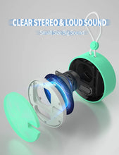 Load image into Gallery viewer, INSMY IPX7 Waterproof Shower Bluetooth Speaker, Portable Wireless Outdoor Speaker with HD Sound, Support TF Card, Suction Cup for Home, Pool, Beach, Boating, Hiking 12H Playtime (Mint)