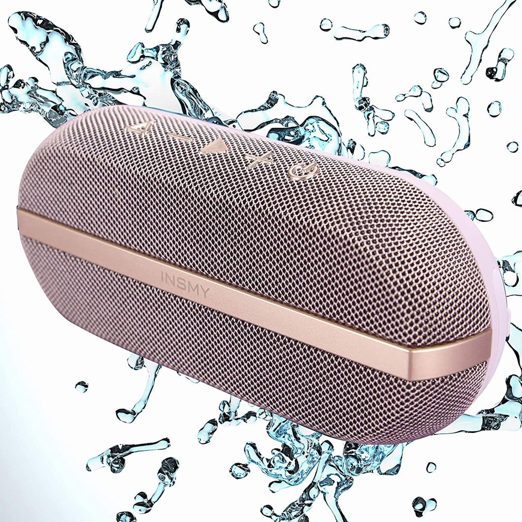 INSMY Portable Bluetooth Speakers, 20W Wireless Speaker Loud Stereo Sound Rich Bass, IPX7 Waterproof Floating, True Wireless Stereo Mode, 24 Hours Playtime, Bluetooth 5.0, Built-in Mic for Outdoors Camping (Purple)