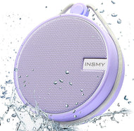 INSMY Portable IPX7 Waterproof Bluetooth Speaker, Wireless Outdoor Speaker Shower Speaker, with HD Sound, Support TF Card, Suction Cup, 12H Playtime, for Kayaking, Boating, Hiking (Purple)