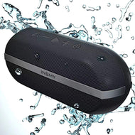 INSMY Portable Bluetooth Speakers, 20W Wireless Speaker Loud Stereo Sound Rich Bass, IPX7 Waterproof Floating, True Wireless Stereo Mode, 24 Hours Playtime, Bluetooth 5.0, Built-in Mic for Outdoors Camping (All Black)