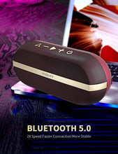 Load image into Gallery viewer, INSMY Portable Bluetooth Speakers, 20W Wireless Speaker Loud Stereo Sound Rich Bass, IPX7 Waterproof Floating, True Wireless Stereo Mode, 24 Hours Playtime, Bluetooth 5.0, Built-in Mic for Outdoors Camping(Red)
