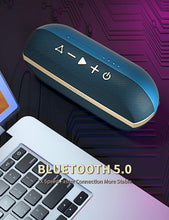 Load image into Gallery viewer, INSMY Portable Bluetooth Speakers, 20W Wireless Speaker Loud Stereo Sound Rich Bass, IPX7 Waterproof Floating, True Wireless Stereo Pairing, 24 Hours, Bluetooth 5.0, Built-in Mic for Outdoors Camping (Blue)
